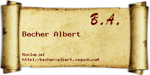 Becher Albert névjegykártya